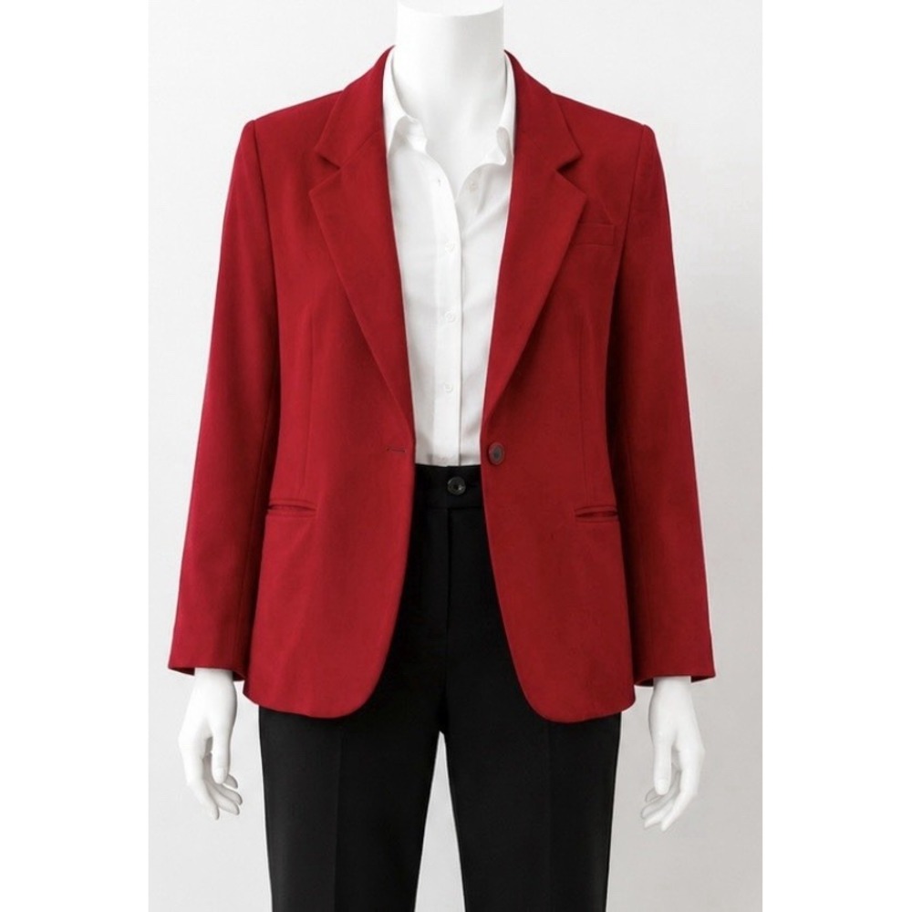 CASABLANCA Women's Wool Blazer Jacket Coat Size 8 Stunning Red Color Lined